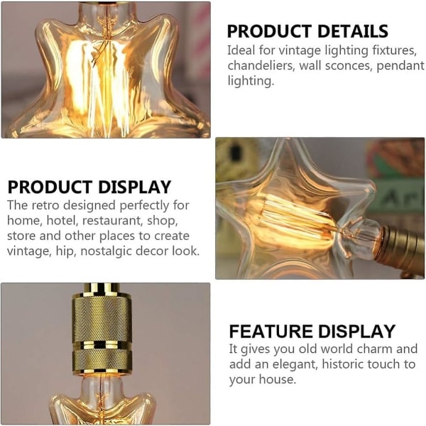 Pærer i uregelmæssig form, gammeldags antik retro kunst dekorative pærer, der er egnede til bryllup, soveværelse, boligindretning Lantern