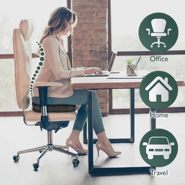 Kudde Minnesskum Ergonomisk sittdyna kontor bil 45x35x7cm-WELLNGS/NT/