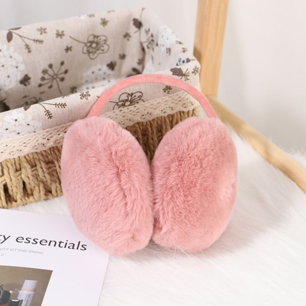 2 st Vintervarma Öronmuffar för Kvinnor/Flickor Mjuk Plysch Fluffig Fuskpälsöverdrag Svart