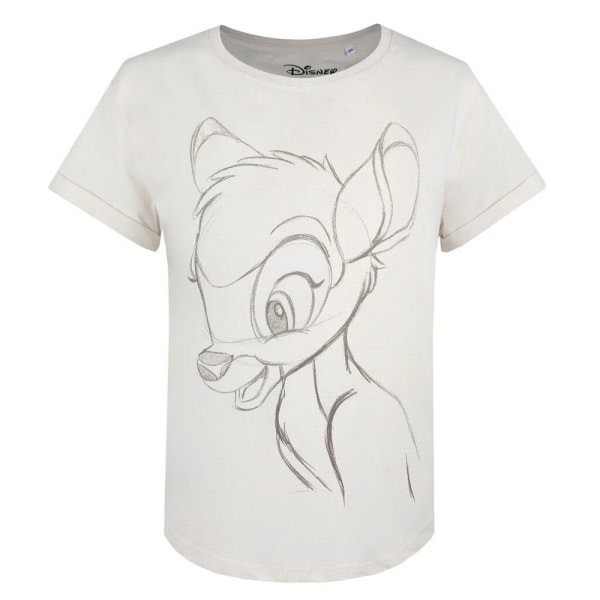 Bambi Sketch T-skjorte dame/dame S Vintage Hvit/Grå S