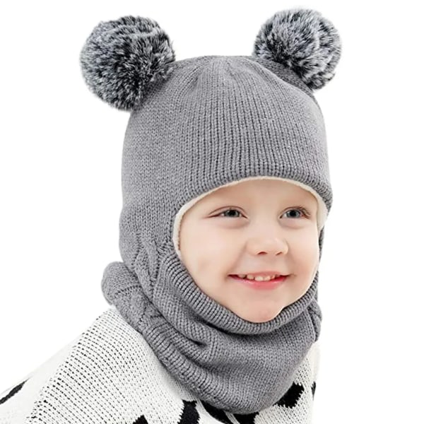 Baby hattu Syksyn lämmin Lapset Tytöt Pojat Cap + Baby 2-7 v, harmaa 2cca |  Fyndiq