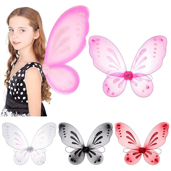 Fairy Wings Julekostyme Vinger rose red