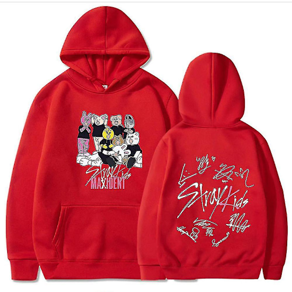 Stray Kids Huvtröja[HK] röd red XL