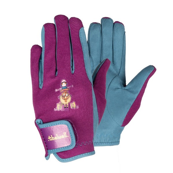 Thelwell Girls Riding Gloves XS Imperial Purple/Pacific Blue XS