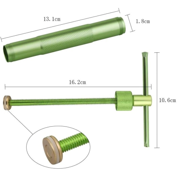 Fondant Extruder, rostfritt stål Massecuite Extruder Craft Gun med 20 utbytbare skivor (grønn)