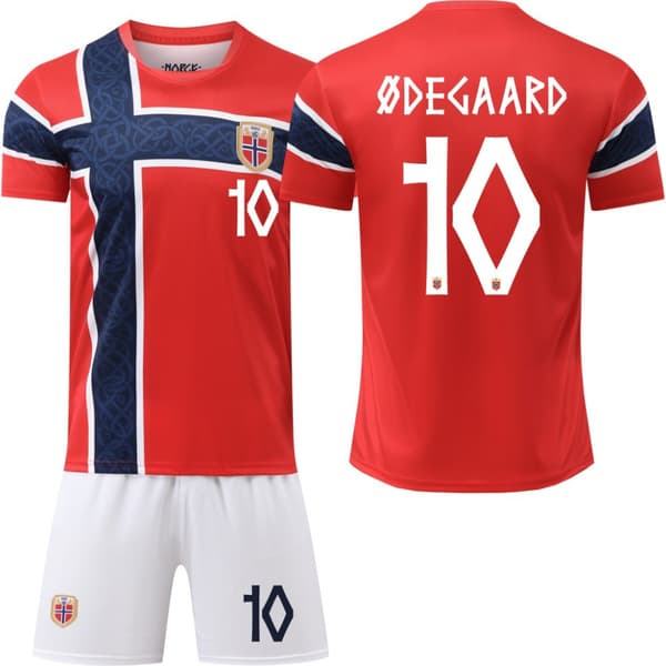 2026 Fotbolls-VM Norge Hemmatröja+shorts+strumpor M Ødegaard