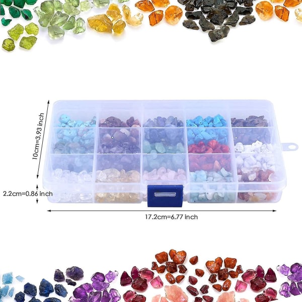 Smyckestillverkningssats 15 farver naturliga ädelstenar med hål