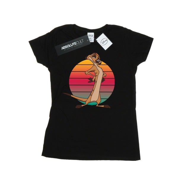 Disney Ladies/Ladies The Lion King Timon Sunset T-shirt i bomuld Sort XL