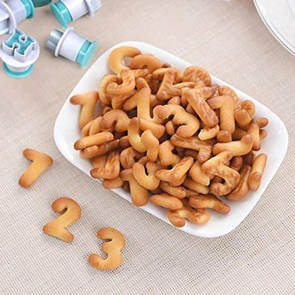 Cookie Cutters Letters and Numbers Fondant Cookie Cutters Alphabet Cookie Decoration Baking Set Ejector Stamp Biscuit Marzipan Reusable-FF-