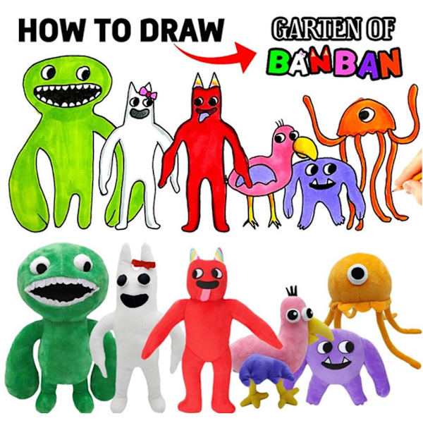 Garten Of Banban Plyschleksaker Populära Animationsdockor Klass Trädgård xZ red banban onesize
