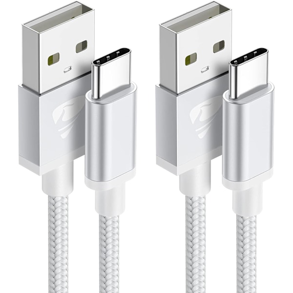 (2st) Laddkabel för Samsung Galaxy S25 S24 S22 S23 S9 S10 S20 S21 och iPhone 15 / 16 Pro Plus Max - 1M- Ladd-XF14- (2-PACK) 1 meter