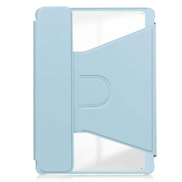 For Samsung Galaxy Tab S9 Fe+ 360 Rotation Transparent Smart Case with Keyboard Sky Blue