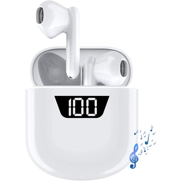 Trådløse øretelefoner Bluetooth 5.0 høretelefoner med opladningsetui