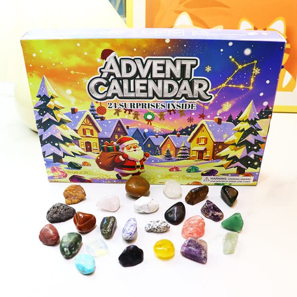 Jule-nedtællingskalender Blind Box, Krystal Ædelsten Julekalender til Børn B