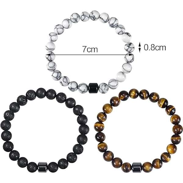 3 stk Anti-angst armbånd Røykeslutt armbånd for menn og kvinner Hjelper med å lindre angst Frustrasjon Irritabilitet Nervøsitet Armbånd