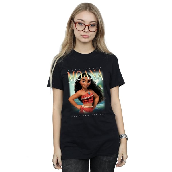 Moana Dame/Dame Montage Bomuld Kæreste T-Shirt 3XL Sort Sort 3XL