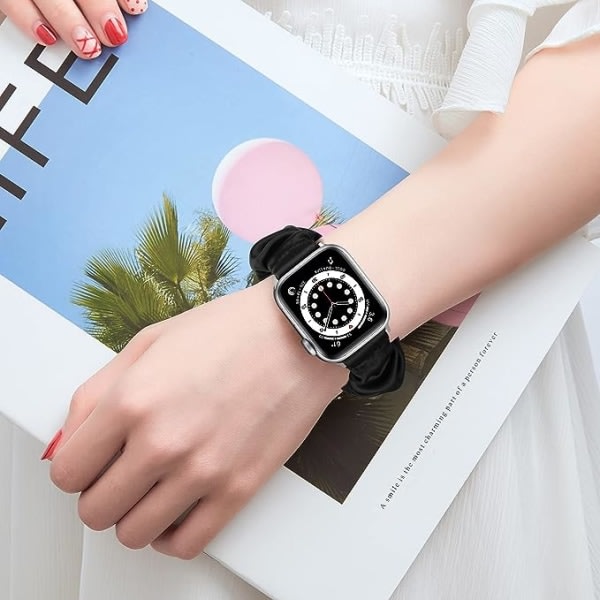 Scrunchies Kompatibel med Apple Watch Band 38 mm 40 mm Elastiskt Mönster Print Band Kompatibel med Apple Watch Series 7 6 5 4 3 2 1 SE