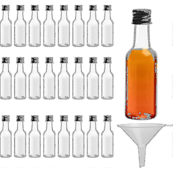 Mini Flaskor (24-pack) - Återanvändbara 50 ml Tomma Flaskor Med Skruvkorkar Och Tratt-FF-