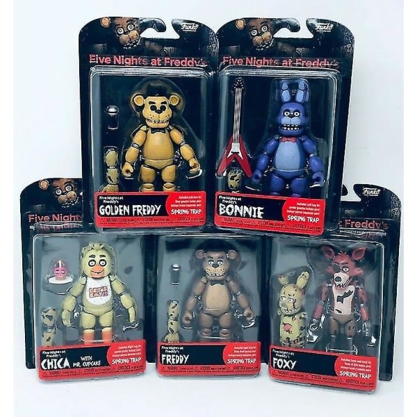 Five Nights at Freddy's Springtrap Set med 9 artikulerade actionfigurer Jst. Style D Freddy