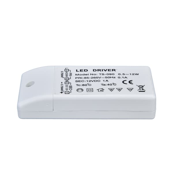 LED-driver 12W 12V DC 1A Strømforsyning LED-lampe Konstantstrømsdriver Strøm AC 85‑265V-FF- 0.1