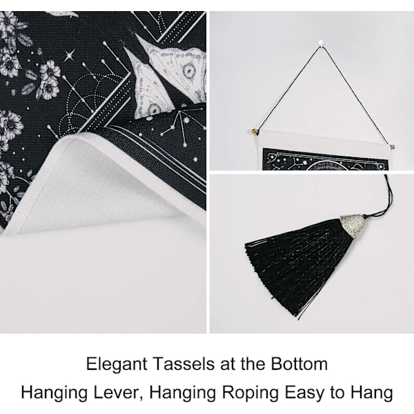 Paket med 2 Väggbonader Sol och Måne Väggbonad Fjäril Svart