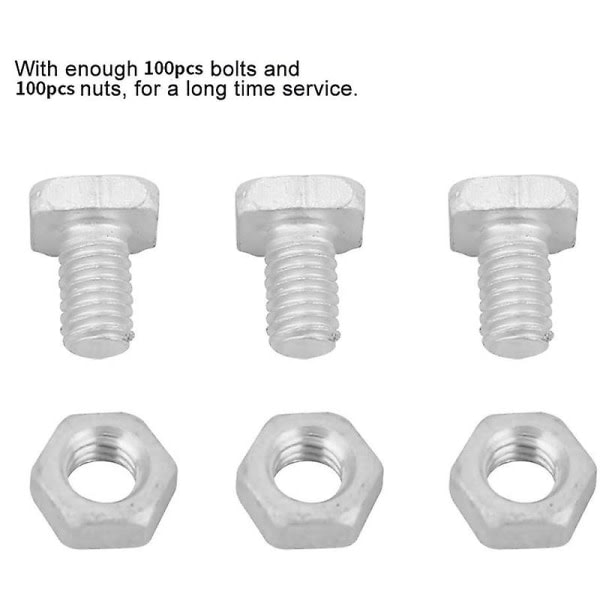 200 stk M6x12mm drivhusmuttere og bolter drivhusreparasjonssett