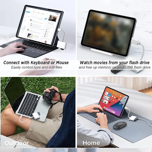 6-i-1 Minneskortläsare, Typ C-adapter, TF SD, USB C, Macbook Huawei Samsung Xiaomi OTG-förstärkare är Compact Flash 3 in 1