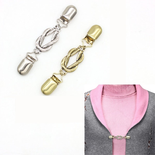 Vintage tröja Clips-Cardigan Scarf Pins för kvinnors halsringningar
