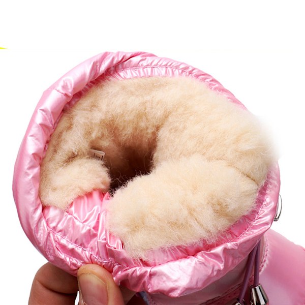 Tyttöjen vedenpitävät talvisaappaat, vaaleanpunaiset pink 220mm