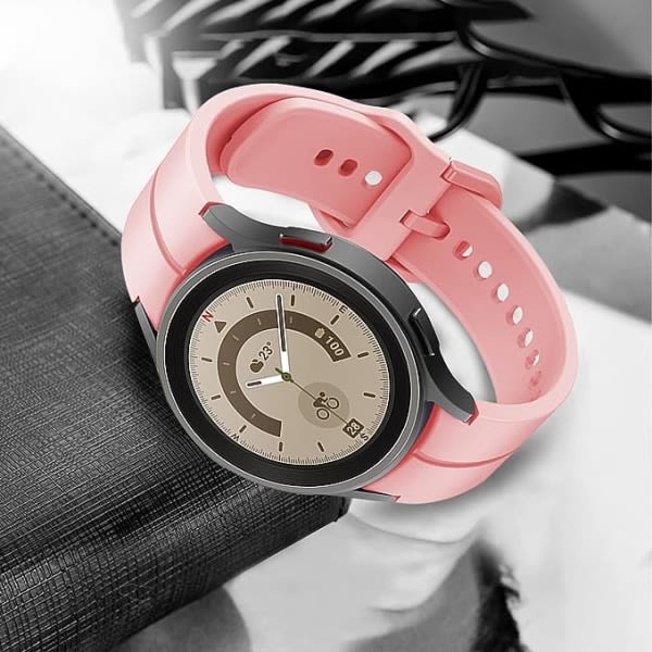 Yhteensopiva Galaxy Watch 5 pro 45 mm käsivarsinauhalla, silikonirremmar miehelle ja naiselle Samsung Galaxy Watch 5, Galaxy Watch 4 Classic