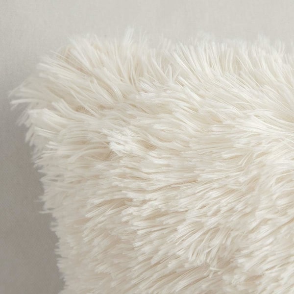 2-pakning kunstig pels putetrekk fluffy pyntepute myk dekorasjon
