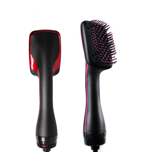 2-i-1 firkantet kam, varmluftskam, multifunksjonell hårføner, våt og tørr hårkrøller yellow