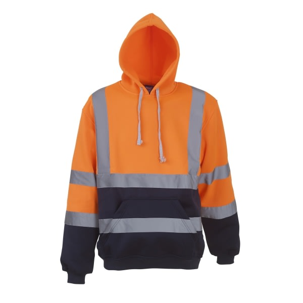 Yoko High Visibility Pull-Over hoodie för män 2XL Orange/Navy 2XL