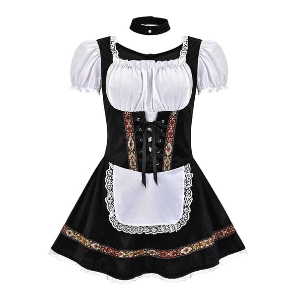 Oktoberfest Bayersk Dirndl Klänning för Kvinnor, München Ölfestival Scenkostym Green 2XL
