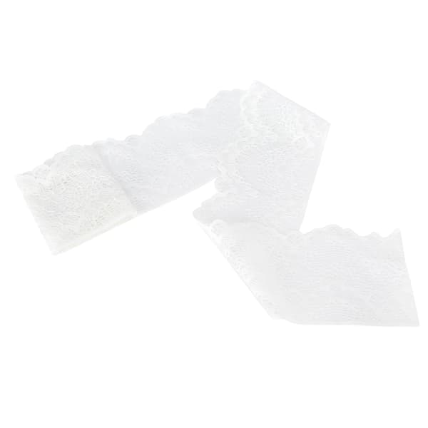 Lace Ribbon Unilateral Wave Pattern White Nylon Gift Decoration Sewing Accessories 10 Yards Long-FF- 0.1