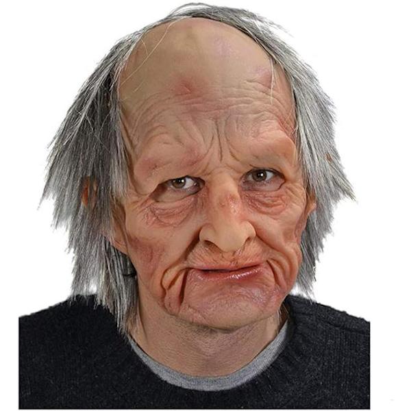 Halloween latexmask - gammal man dekor realistisk ansiktsmask för mänsklig rynka-XF1- C