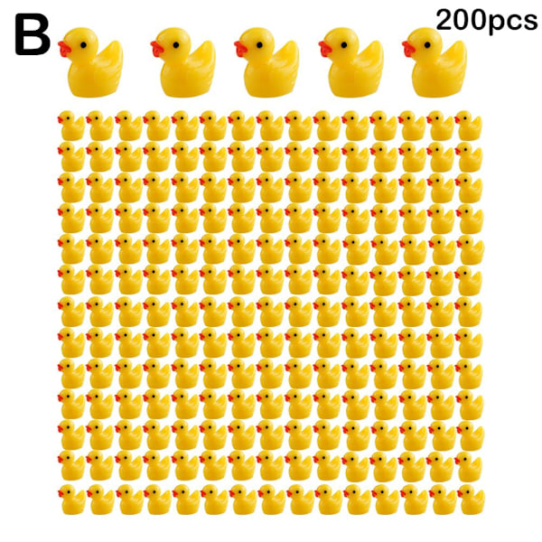 100/200 st Mini Gummi Ducks Miniatyr Resin Ducks Gul Tiny D