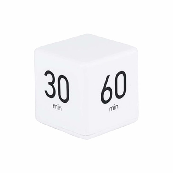 Cube Timer 15, 20,30 og 60 minutter til tidsstyring (hvid)