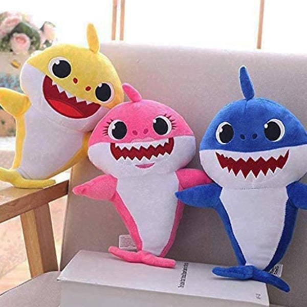 Baby Shark Plyschleksak för Barn, Sjungande Plyschhajleksak med Musik och