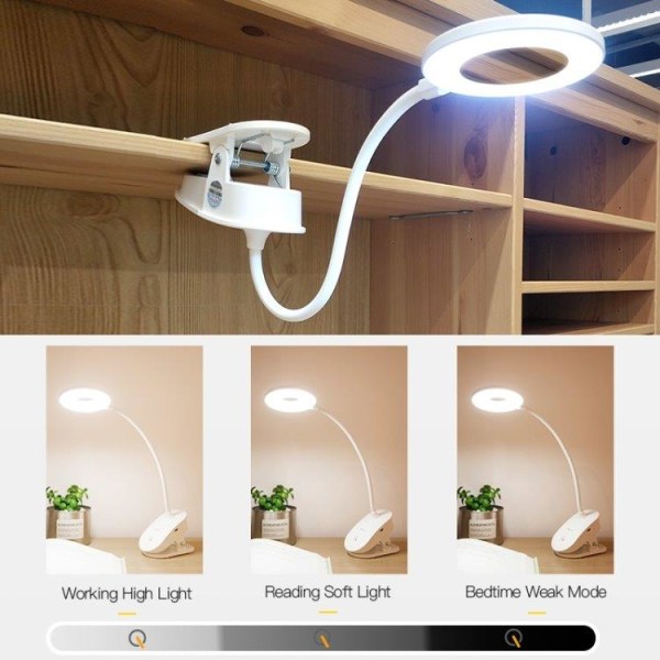 Trådløs dimbar LED-lampe med klämma - Opladningsbar