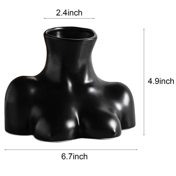 Vaser, kroppsstil vaser, blanke svarte keramiske vaser