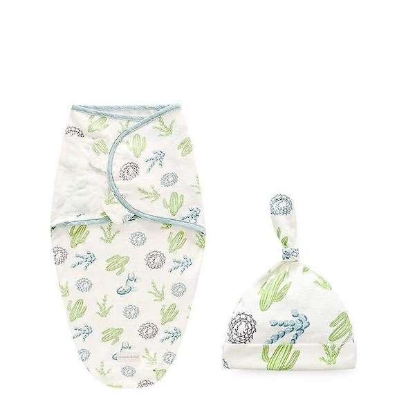 Baby + mössa Cocoon Wrap bomullsspackelpåse Cactus L