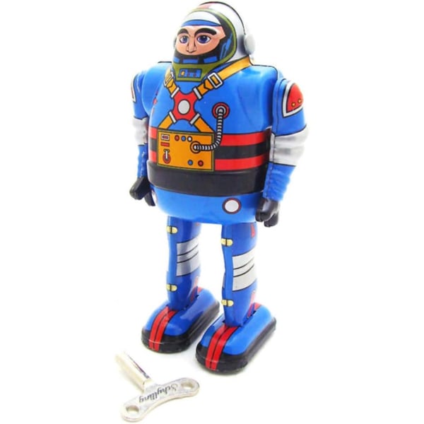 Astronaut Robot Spring Wind-up Tin Toy, Voksensamling Nyhetsgaver Hjem