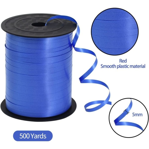 250 yards blått krusat lockband glänsande metalliskt band-ballongsträngrulle presentförpackningsband for konst- og hantverksdekor og rosetter