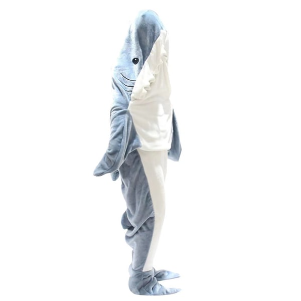 Shark Blanket Hoodie Vuxen - Shark Onesie Adult Bärbar 170cm