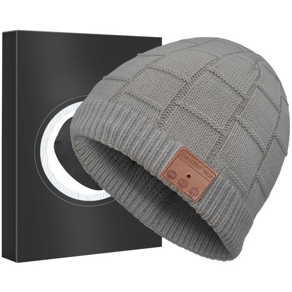 Bluetooth Beanie Hat Hodetelefoner Unike tekniske gaver - grå grå