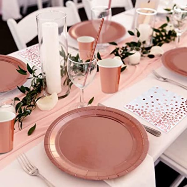 94 Engångsbestick Set Rose Gold Balloon Födelsedagsduk