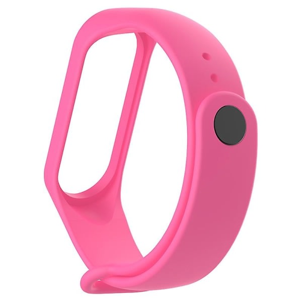 Mjuk silikon enfärgad ersättning smart armband Watch Band kompatibel Xiaomi 3/4 Pink