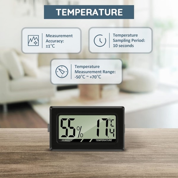 Digitalt termometer og hygrometer for væksthus