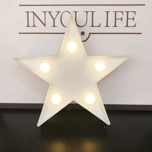 LED Plast Stjerne Nattlys, Julen Nursery Light Veggdekor